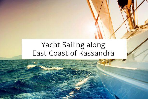 Yacht Sailing along East Coast of Kassandra Peninsula
