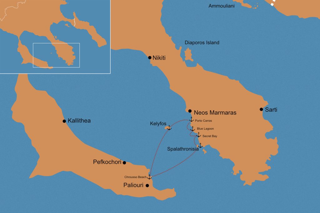 Ημερήσια Ιστιοπλοική Κρουαζιέρα στη Χαλκιδική με Καταμαράν 12 ατόμων